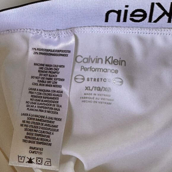 Calvin Klein Womens Performance Stretch White Skort XL Logo Built-In Shorts New - Picture 5 of 10